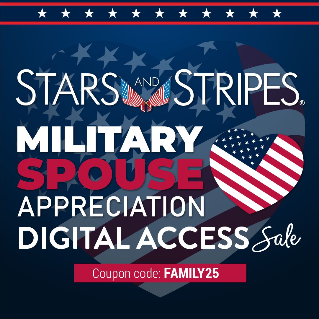 StripesPacific's tweet image. Behind every mission is a family that serves too. 🏡 Celebrate our military spouses with 25% off Stars and Stripes Digital Access — independent news that connects us all.💞🎖
Code: FAMILY25
buff.ly/RJts38z
#StarsAndStripes #MilitarySpouse #IndependentNews #MilitaryLife