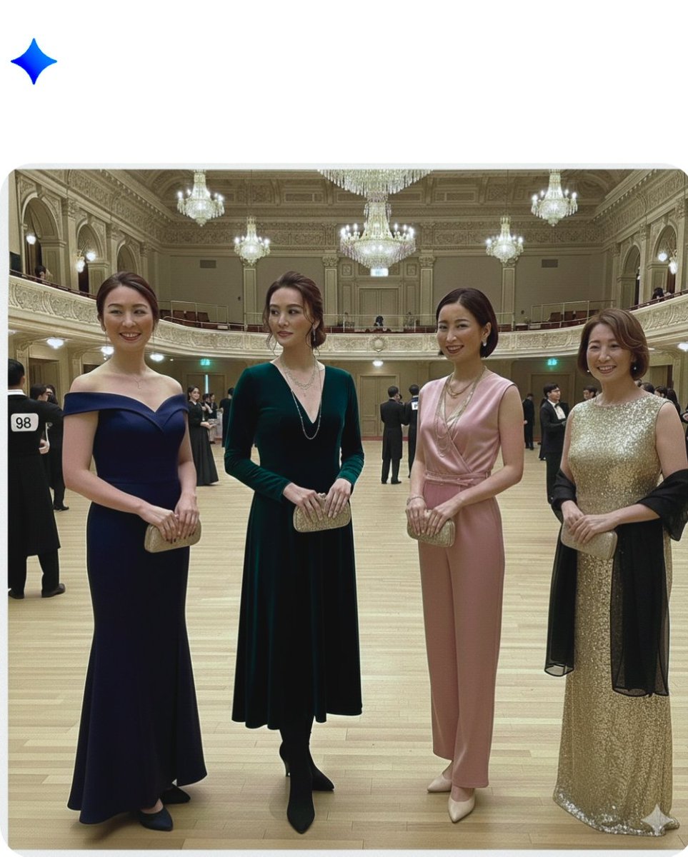 スーツ・フォーマル・ドレス ai AIで作ってみた「ブラックプールや国際大会の良いお席で社交ダンス観戦