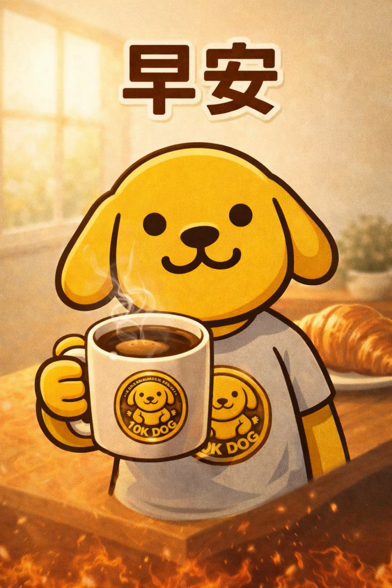 早安！☀️

來杯熱咖啡，讓今天的一切都很 1OK！🐶☕️🥐

#1OKDOG #早安 #新的一天