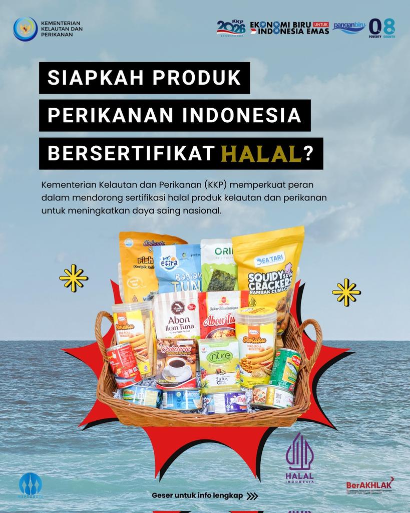 ivanpurba1414's tweet photo. Makin SatSet Urus Sertifikat Halal Produk Perikanan🐟🍥
Sahabat Bahari, kini Lembaga Pemeriksa Halal (LPH) KKP resmi beroperasi. LPH KKP hadir untuk memfasilitasi proses sertifikasi halal produk kelautan dan perikanan secara profesional dan terstandar. https://t.co/826b5KdMbU