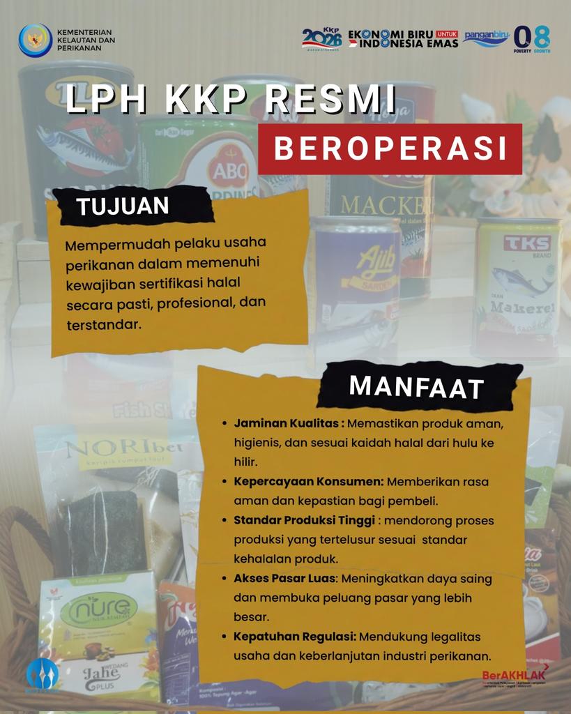ivanpurba1414's tweet photo. Makin SatSet Urus Sertifikat Halal Produk Perikanan🐟🍥
Sahabat Bahari, kini Lembaga Pemeriksa Halal (LPH) KKP resmi beroperasi. LPH KKP hadir untuk memfasilitasi proses sertifikasi halal produk kelautan dan perikanan secara profesional dan terstandar. https://t.co/826b5KdMbU