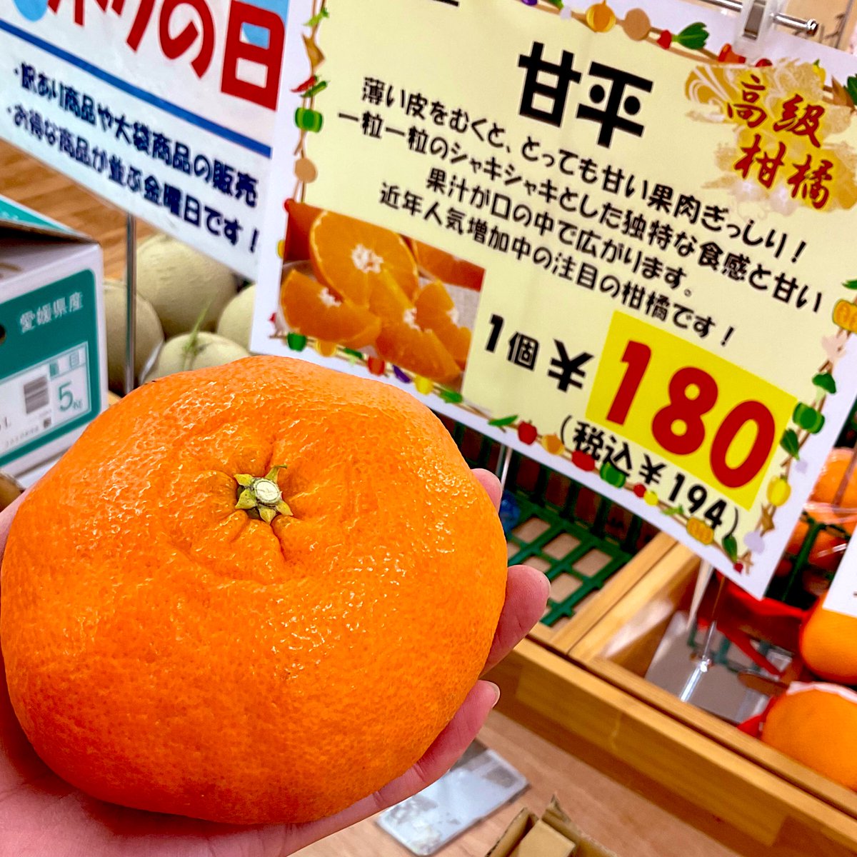 🌟金トク🌟 今日は、お得な金曜日🉐 “甘平🍊”と“不知火🍊”のバラ売り