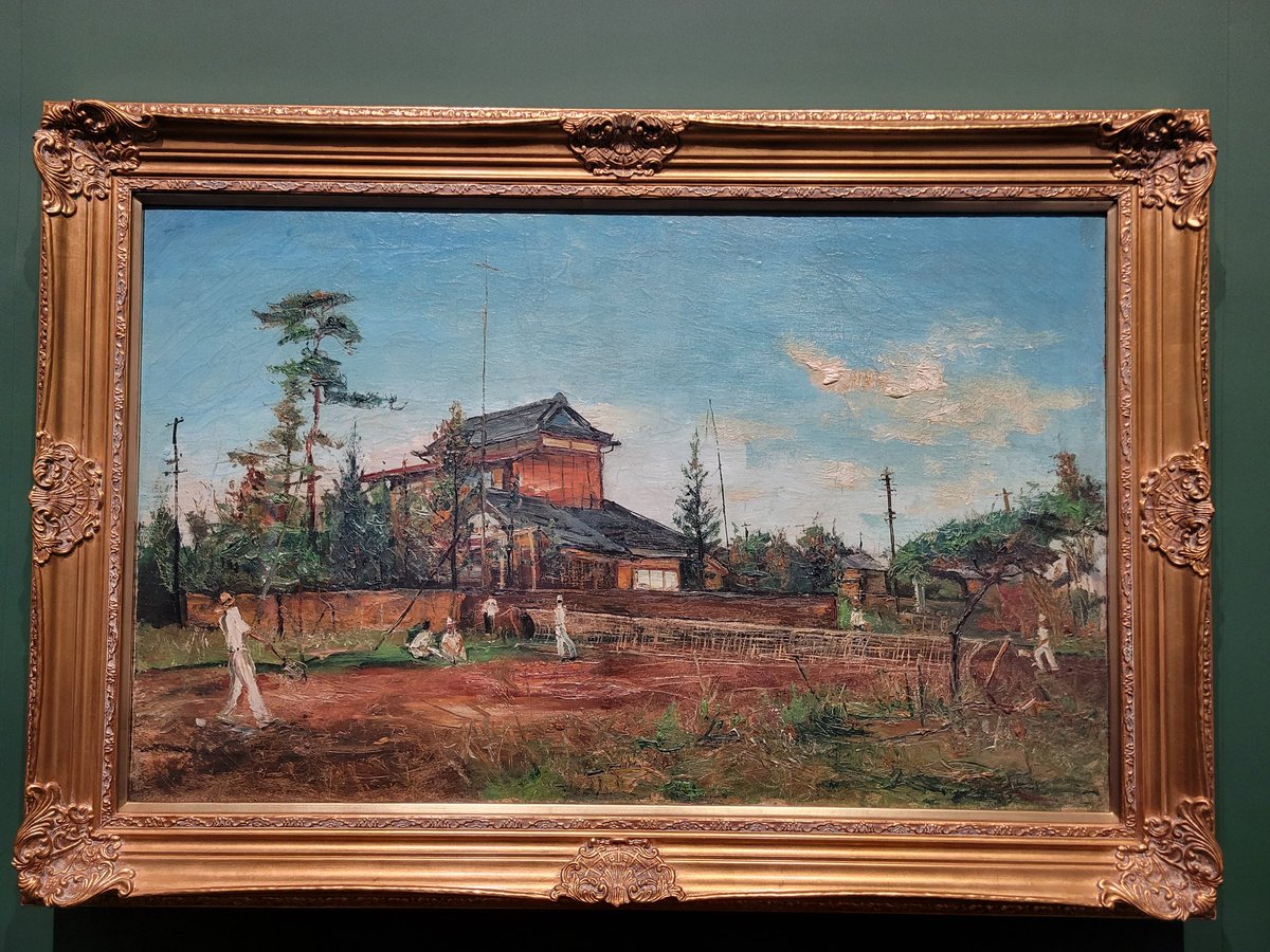 佐伯祐三「下落合風景(テニス)」 激しい筆致のイメージや仄暗さを