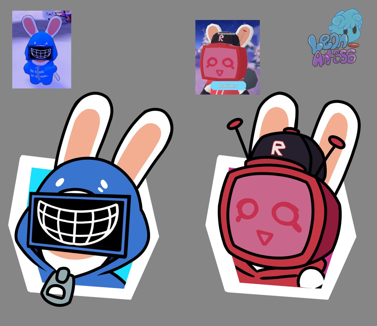 Leon_art356's tweet photo. Making icons of the Rabbids Takeover skins (part 1/?) First the most recent ones, Bluudud and Veeronica
I hope you like them.
#RabbidsTakeover  #forsaken #bluudud #veeronica https://t.co/ds5jmH1cVs