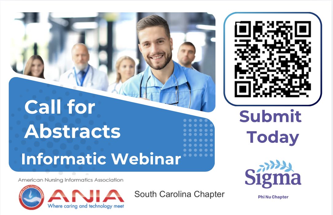 Walden University School of Nursing, the Phi Nu Chapter of Sigma Theta Tau International (Sigma), and the South Carolina Chapter of the American Nursing Informatics Association call for abstracts.
Visit the link for details.
#ania #sigmanursing lnkd.in/epJUZPUt