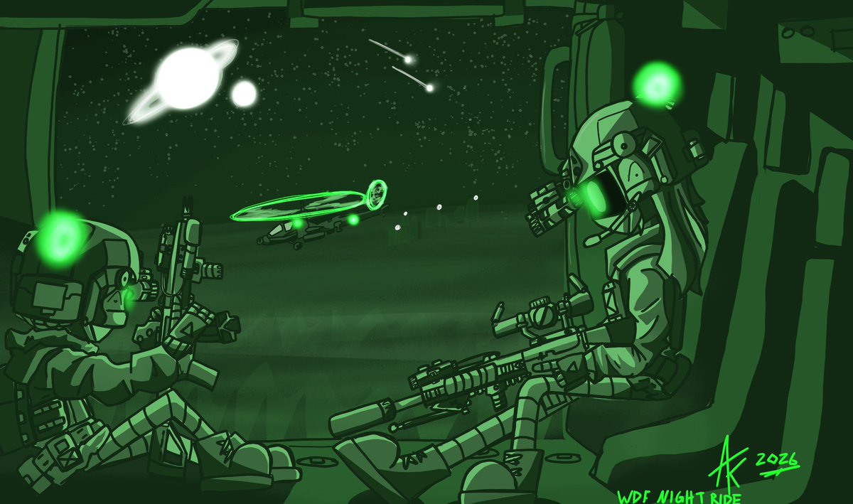 AL1025WAR's tweet image. "NIGHT RIDE"
Artist credit - my friend AK

Concept art for AK's upcoming AU, Join my Discord to see more! - Link in bio!

#WDF #Nightvision #Murderdrones #Fanart #MurderdronesAU