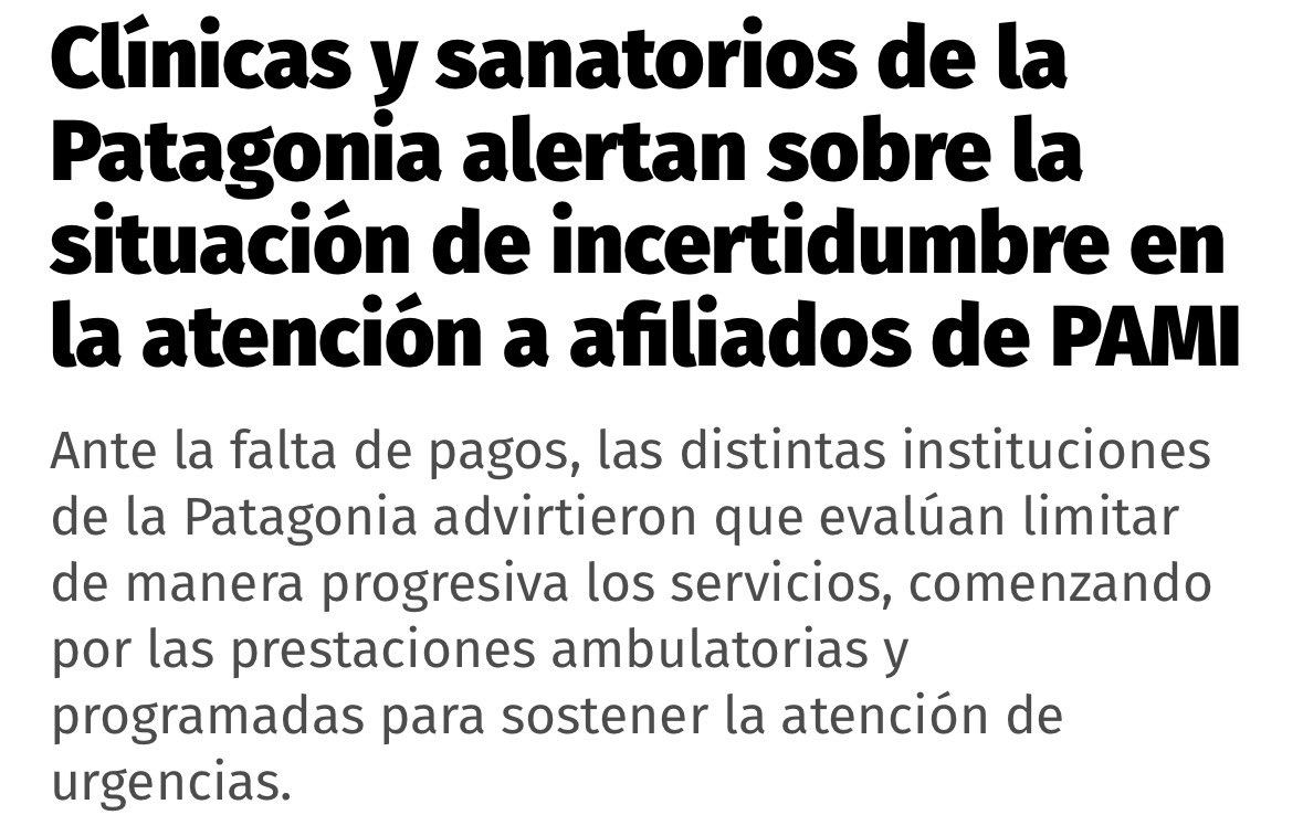 AnaMarksLC's tweet photo. En Río Negro la salud de las y los jubilados colapsa.

En las clínicas y sanatorios de Río Negro la continuidad de la atención médica para afiliados y afiliadas de PAMI corre peligro. El gobierno de Javier Milei fomenta el abandono contra las personas mayores, en un gerontocidio silencioso entre jubilaciones de indigencia, menos atención de salud y prestaciones con atrasos en los pagos.

Mientras se postergan recursos clave, quienes pagan las consecuencias son quienes siempre quedan al final de la fila: nuestros mayores.

Desde el Senado de la Nación vamos a elevar un pedido urgente exigiendo que se resuelva esta situación que no puede tener más dilaciones.