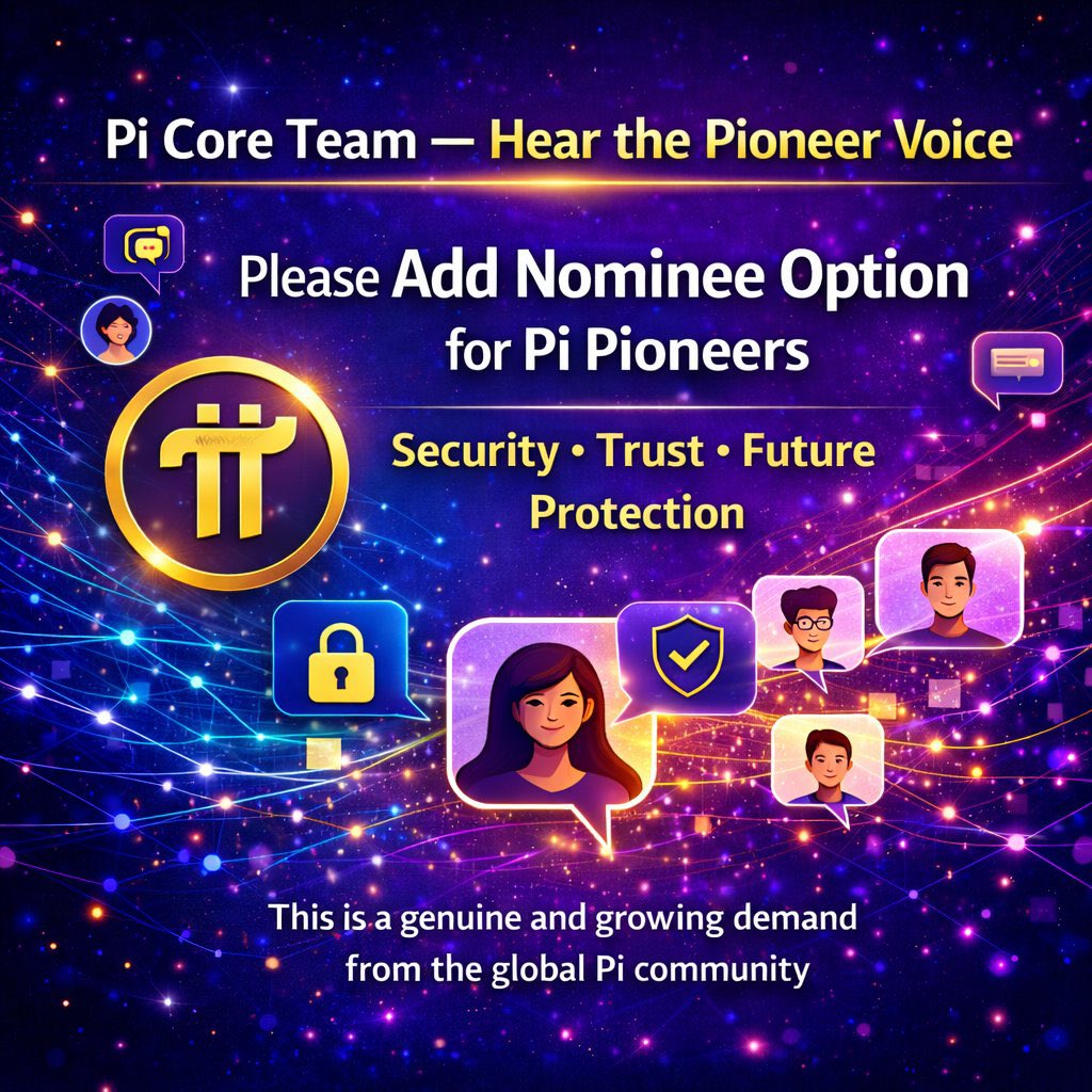 strong37022's tweet photo. 🚨 @PiCoreTeam -Hear the Pioneer Voice!
The global Pi community is requesting a Nominee Option for better security, trust, and future protection. Let’s make Pi safer and stronger for every Pioneer.
#AddNomineeOption
#PiNominee
#PiNetwork #PioneerVoice #PiSecurity #FutureOfPi https://t.co/XiJsJOOsg4