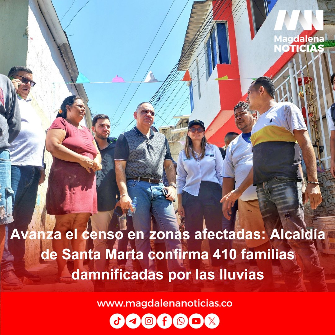 MagdNoticias's tweet photo. Avanza el censo en zonas afectadas: Alcaldía de Santa Marta confirma 410 familias damnificadas por las lluvias https://t.co/wNnv9EhZ0N https://t.co/6dyrX46u9u