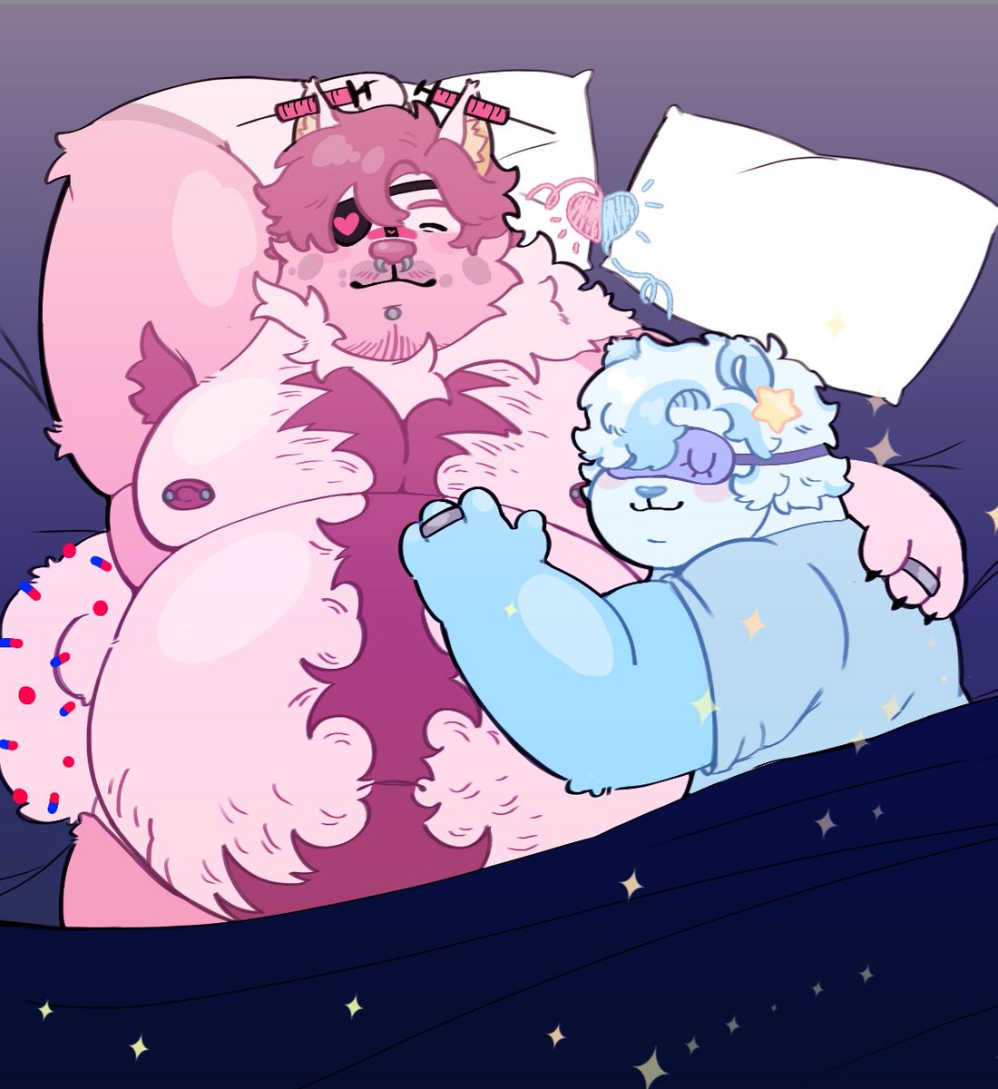 moru_kuma23's tweet photo. Slight remake of an old art piece i made for @vqqlentinee 🩷🩵 https://t.co/WPctCme31h