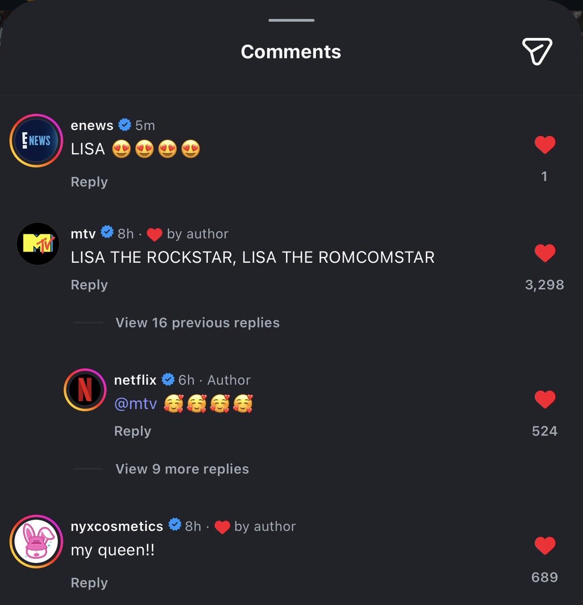 onlystanLISA's tweet photo. everyone’s excited for rom-com #LISA 😭❤️‍🔥 https://t.co/wDyFzRnyMX