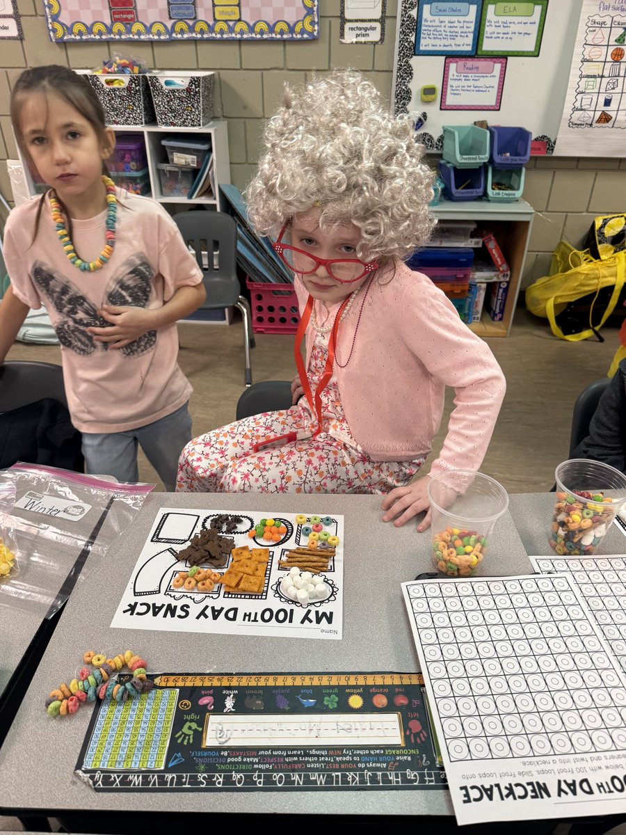 MrsBRamirez's tweet photo. 100 day fun. From counting snacks for 100 day trail mix to Wolf’s chicken stew read aloud. We had so much fun today! We are 100 days smarter! @CrosbyElem @CrosbyISD https://t.co/ZzBzsH5eLw