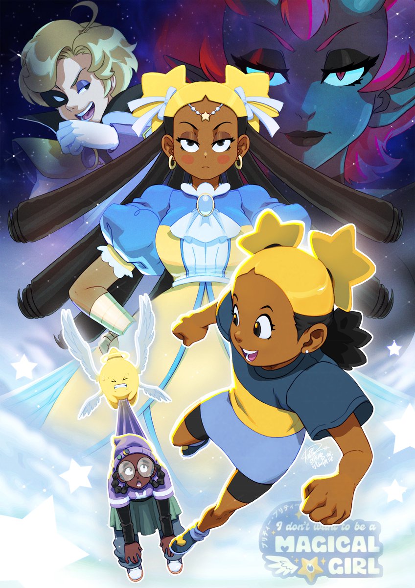 quick fan art of <a href="/kianamaiart/">Kiana Mai 🌹</a>'s Pretty Pretty Please I Don't Want To Be A Magical Girl. go watch the animatics on youtube if you haven't already.