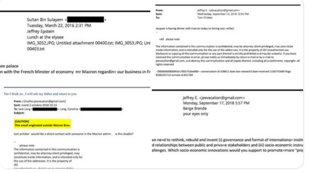 dreslincourt's tweet image. Dès 2018, des courriels montrent que Macron aurait demandé à Epstein des conseils en matière de relations publiques et de gouvernance après son accession à la présidence. C'est hallucinant !