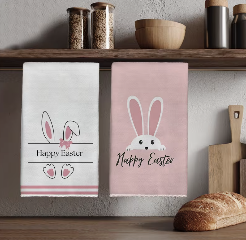 2 toallas de conejito de pascua, 150 pesos