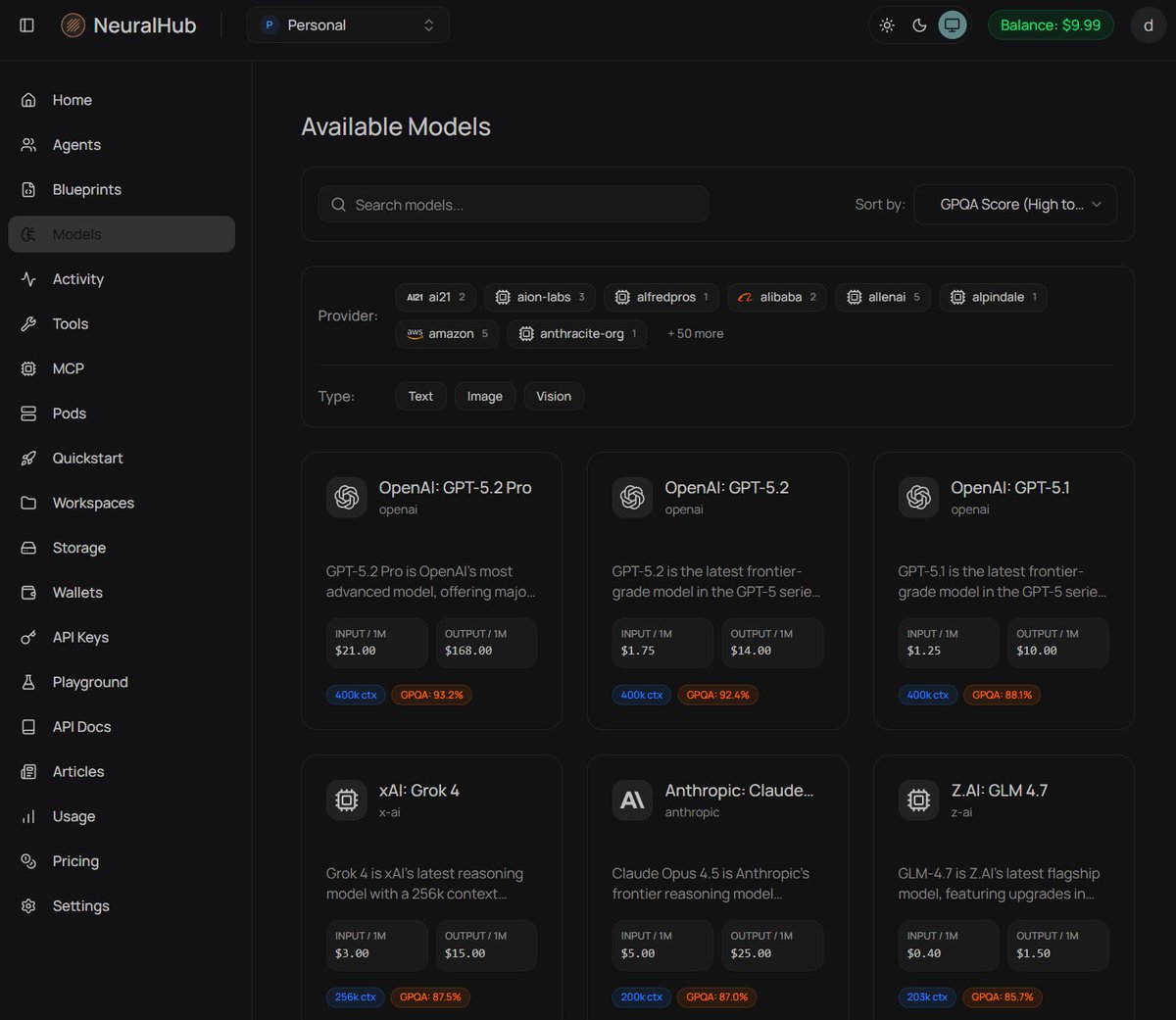 NeuralHub_infra's tweet photo. 🔌 NeuralHub provides native Model Context Protocol (MCP) support

Every time you want your agent to search the web, read a PDF, or query a database, you currently have to write a custom API integration. That’s fragility. That’s technical debt.

MCP provides a universal standard for connecting AI models to data sources.

> Plug-and-Play: Connect standard tools (Firecrawl, Platforms, Filesystems) instantly.
> Zero Integration: Your agent discovers tools automatically via the llms.txt or MCP manifest.
> Future Proof: Switch models without rewriting your tool logic.

Don't spend your time piping data. Spend it building smarter agents.