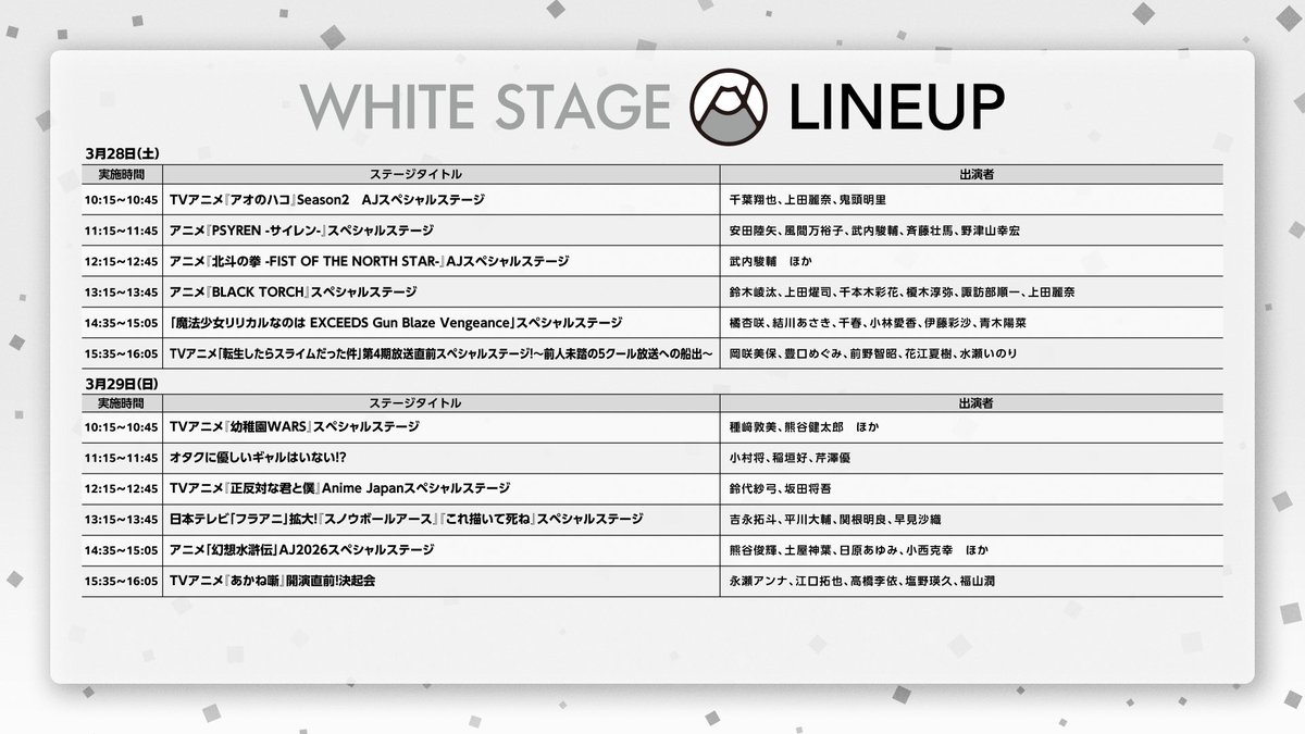 📢AJステージラインナップ ＼ AJステージ全ラインナップは チェック