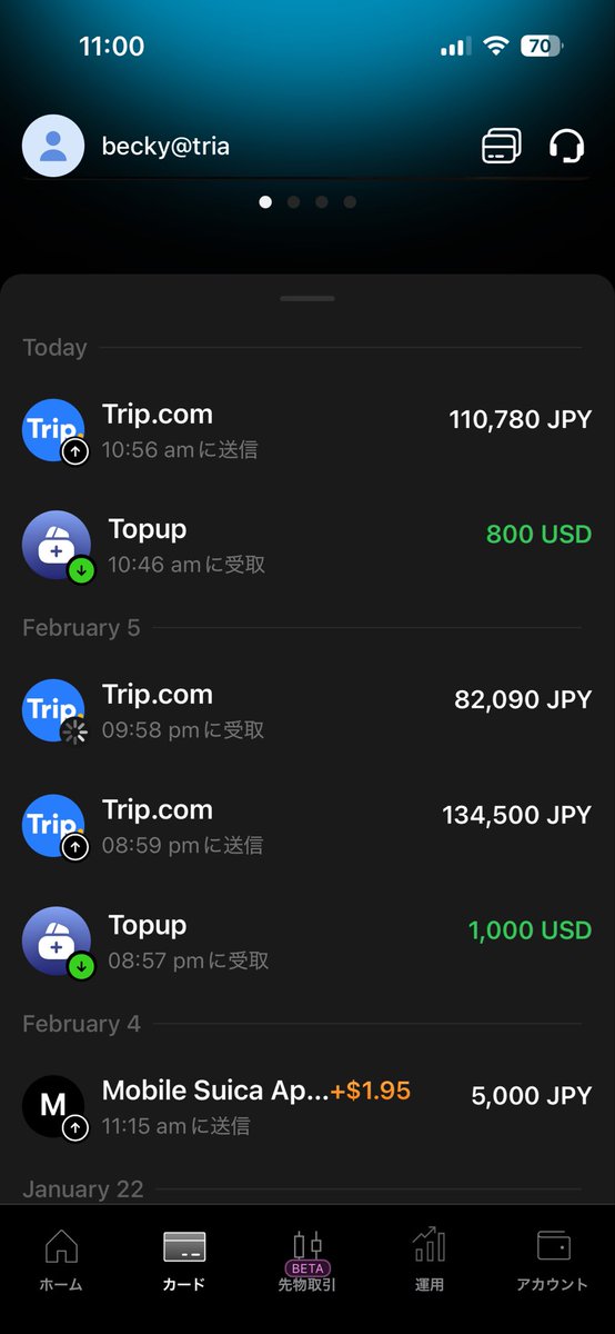 TriaってRefundいつ来るのかしら…