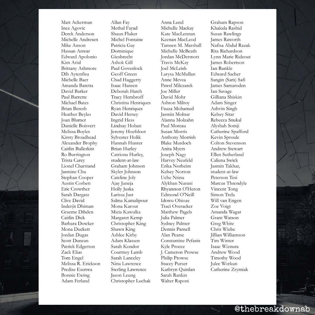 TheBreakdownAB's tweet image. "Democracy and justice in Alberta are being threatened. Alberta is being abused by its own government much the same way the United States of America is being abused by its current president."

180 Lawyers have penned an open letter calling out Smith's attack on the law. 

#abpoli