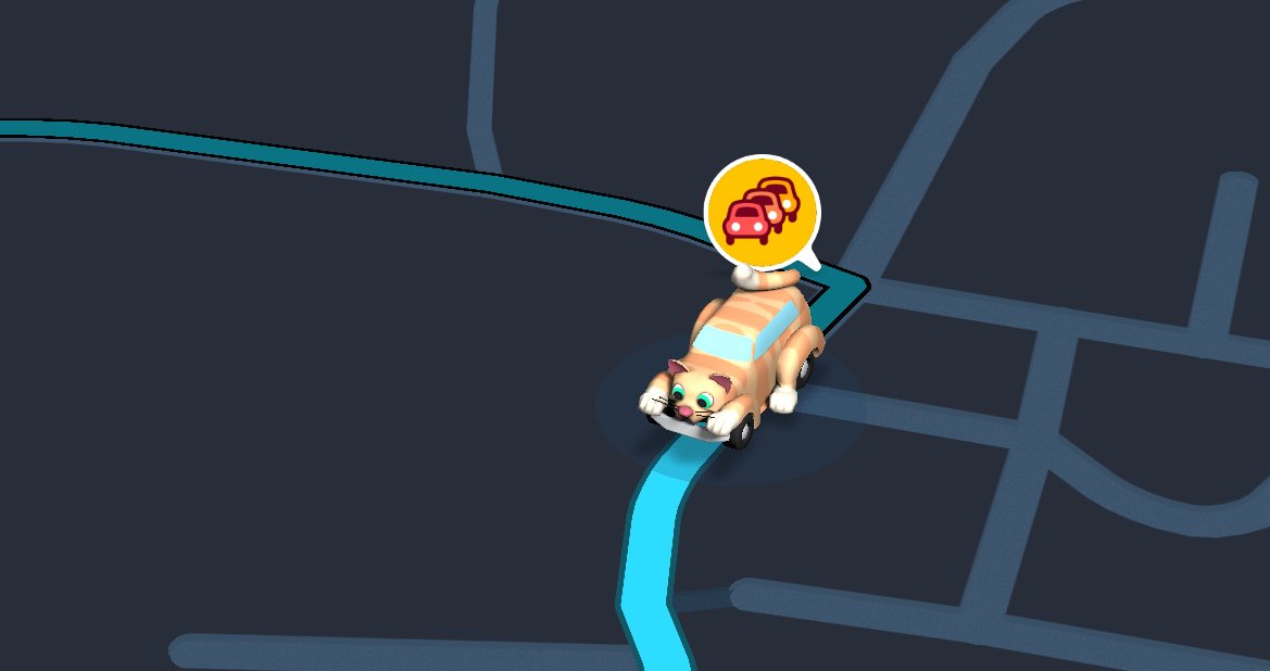 Descubrí que en Waze puedo personalizar mi carro para que se vea como un michi móvil 🤣🫶🏻