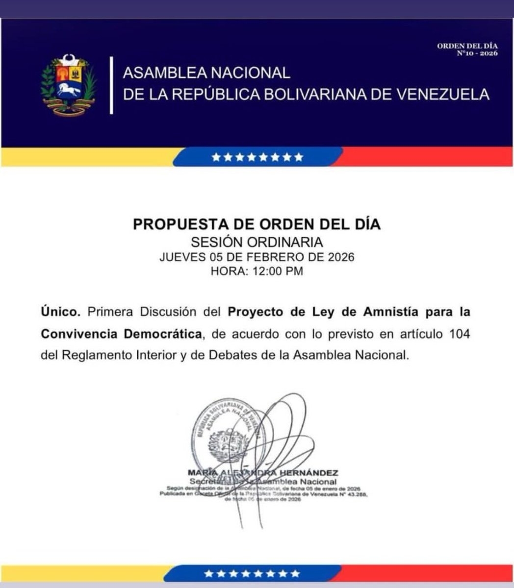 Ley de Amnistía por todos los presos políticos, por los perseguidos políticos y por todos los que han sufrido en nuestro país, es hora de pensar en una nueva y mejor Venezuela. #VenezuelaLibre #AmnistiaYa