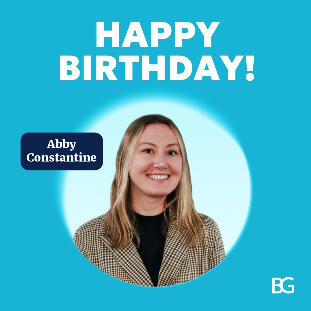 Happy birthday to Abby Constantine, our Account Executive here at BG! Abby helps boost our clients' brand visibility and influence with media relations and marketing campaigns that drive results. Cheers to you, Abby!