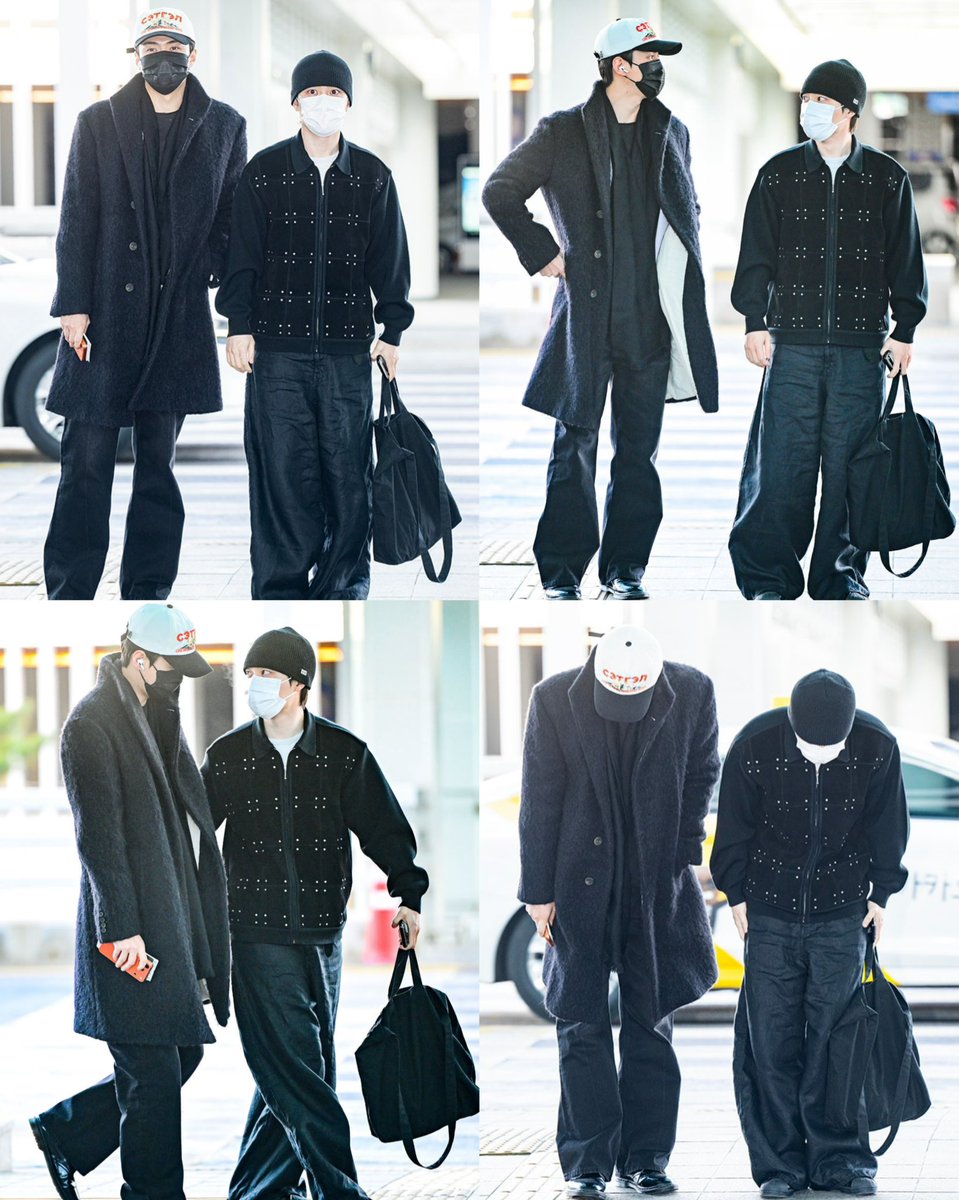 xunhuas's tweet photo. HD press photos of EXO at ICN Airport on their way to Shanghai, China today! 📸✈️🇨🇳

Kyungsoo is also wearing the jacket that Jongin gifted to him for his birthday 🎁🖤 https://t.co/l19pVrCJRF