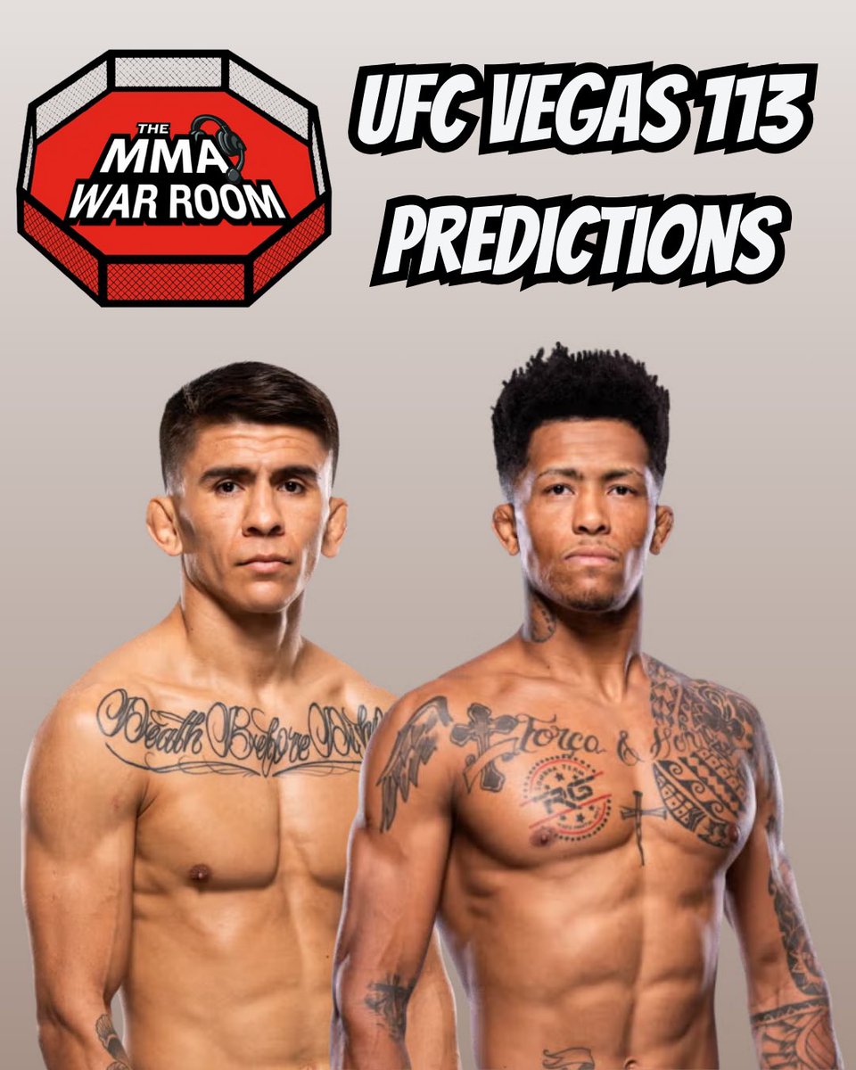 WarRoomMMAPod's tweet photo. 🚨#UFCVegas113 Predictions🚨

How will the first event in the NEW Meta Apex go?? #MarioBautista will take on #ViniciusOliveira for the Main Event in a battle between two surging Bantamweights‼️

⬇️ Click Link Below for Predictions + Betting Breakdown ⬇️ 

https://t.co/ahrw5M20PE https://t.co/QlgW7IJMgj