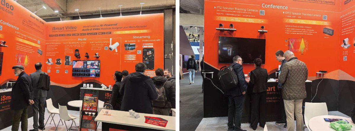 VideoIsmart's tweet photo. Day 3 of ISE2026. iSmart Video PTZ cameras got warm reception with a rich suite of built-in AI features, enabling smarter, more convenient and highly efficient tracking and shooting, and are widely acclaimed by the audience.
Come to Booth No.2R200 and experience the power of... https://t.co/c15YO0KxMJ