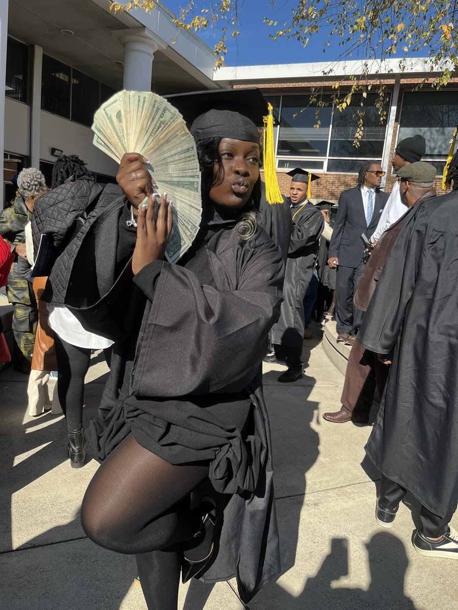 sherrezlamarsha's tweet image. first generation college graduate 👩🏾‍🎓 
happy black history month 🖤