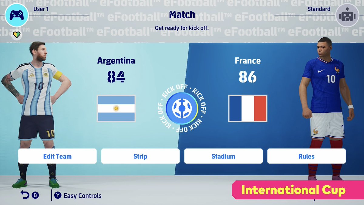 virtualballers's tweet image. Tampilan menu eFootball Kick Off di Nintendo Switch ini jauh lebih enak dipandang ketimbang eFootball biasa ya. Kelihatan lebih fresh ✨ 

Semoga eFootball Mobile sama Console dapet update UI ini juga biar ga bikin sakit mata.