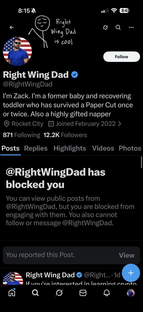 RocketCityGuy's tweet photo. Now he’s blocked me on my own account. https://t.co/L4kNiEzIHC