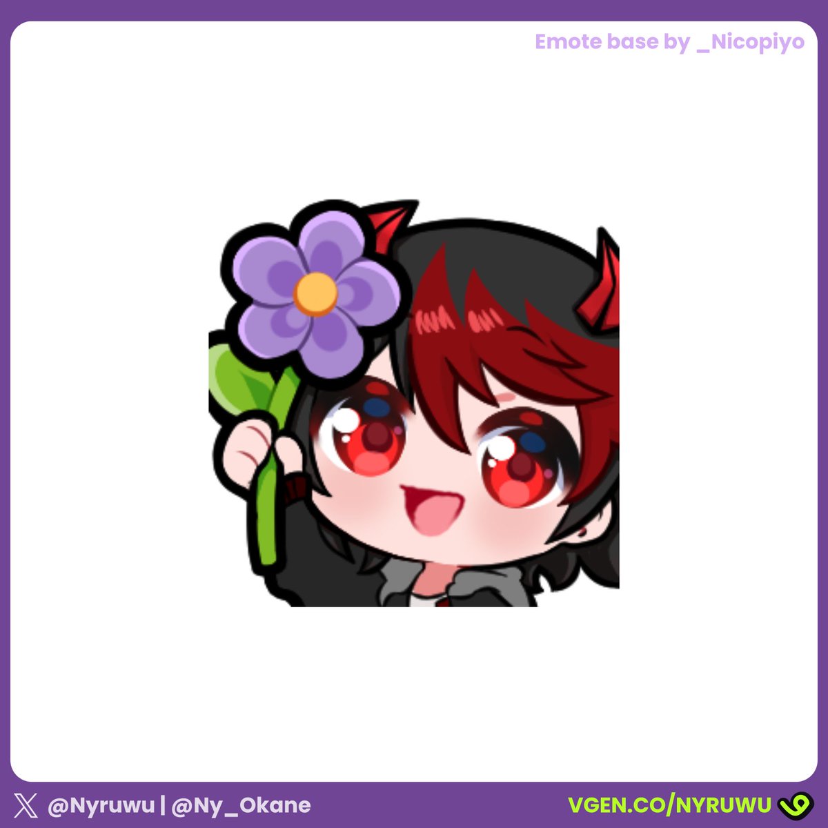 Owa, también hago emotes con las bases de _Nicopiyo, Loumon y Miffurin, los precios y ejemplos están en mi VGen!

Muchas gracias <a href="/Juanpiru_Okane/">Juanpiru🐾💜</a> ❤️