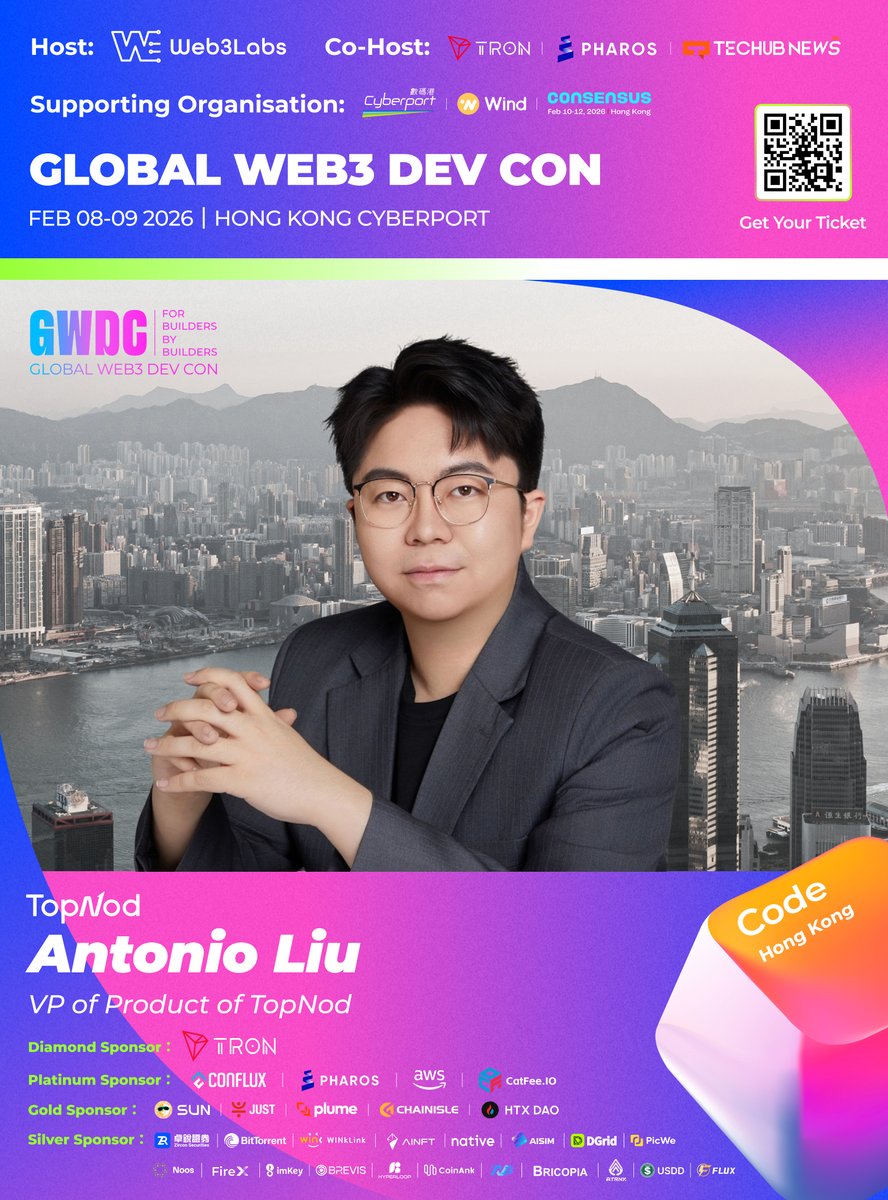我们荣幸宣布 —— Antonio Liu，TopNod VP of Product 将出席本次大会！🚀 <a href="/Top_nod/">TopNod</a> 

TopNod 是一款去中心化、用户自主管理的加密钱包，于 2025 年 9 月上线，专注于管理 现实世界资产 (RWA) 及其他主流代币。它提供 机构级安全保障，并以友好的用户界面连接 Web3 与传统金融。

---

We are honored