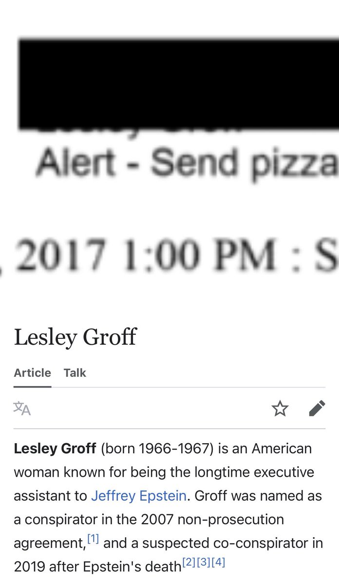 goddek's tweet image. The “Send Pizza” mail was written by Lesley Groff. Whoever was redacting this email did a “horrible” job.