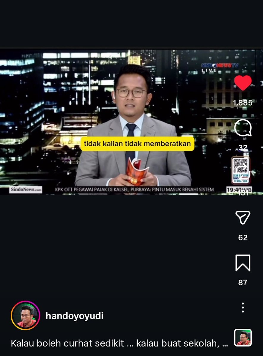 "tapi satu yang (ingin) saya sampaikan, tidak, kalian tidak memberatkan, tidak merepotkan... orang tua atau kakak kalian."

Presenter ini mengandaikan bisa berbicara dengan anak di posisi YBR. YBR adalah siswa SD yang mengakhiri hidupnya setelah permintaan terakhirnya untuk