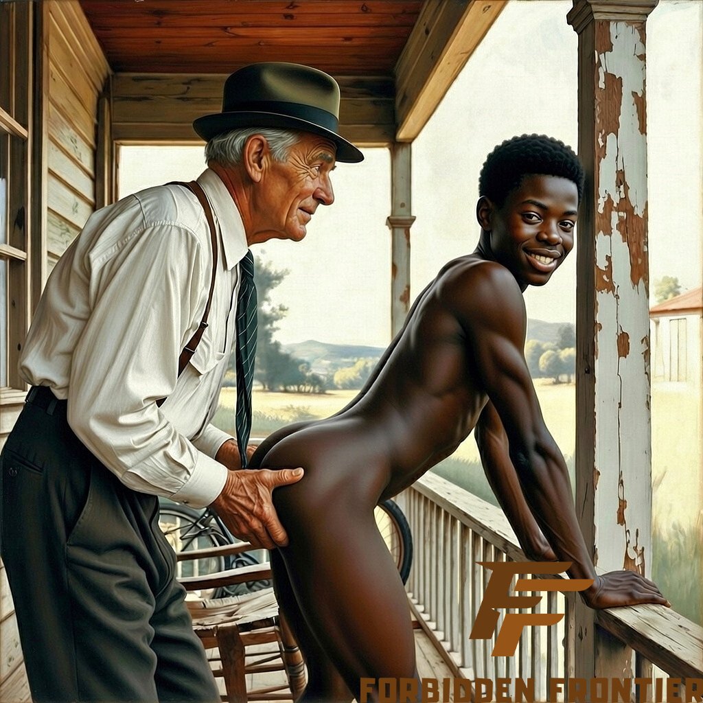 forbiddenfront's tweet photo. The negotiation with the old man was short: First a look, then a touch, then finally TAKING what he's been eyeing all summer.

Caleb didn't mind. He knew the quickest way to a heavy wallet was bending over that porch railing. 🍑💸 (2/2) https://t.co/Dqvs3BjBlu