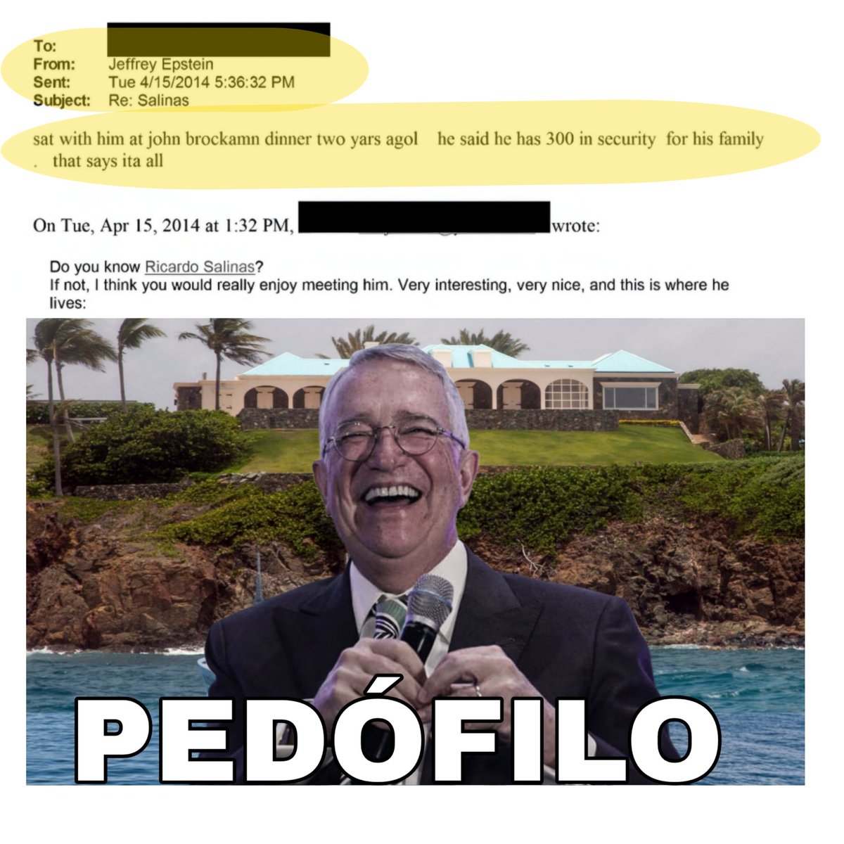 <a href="/Javier_Alatorre/">Javier Alatorre</a> Aprovechando que andas muy activo, podrías decirnos cuándo sale el reportaje del #TioPedófilo Ricardo Salinas y sus nexos con Jeffrey Epstein?