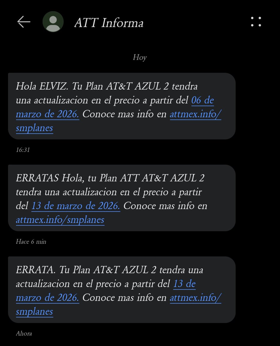Gadeel's tweet photo. A poco si muy chingon @ATTMx ? 
Tío @Profeco , mi proveedor de telecomunicaciones puede alterar unilateralmente el precio de un servicio? https://t.co/GNvgXuxM11