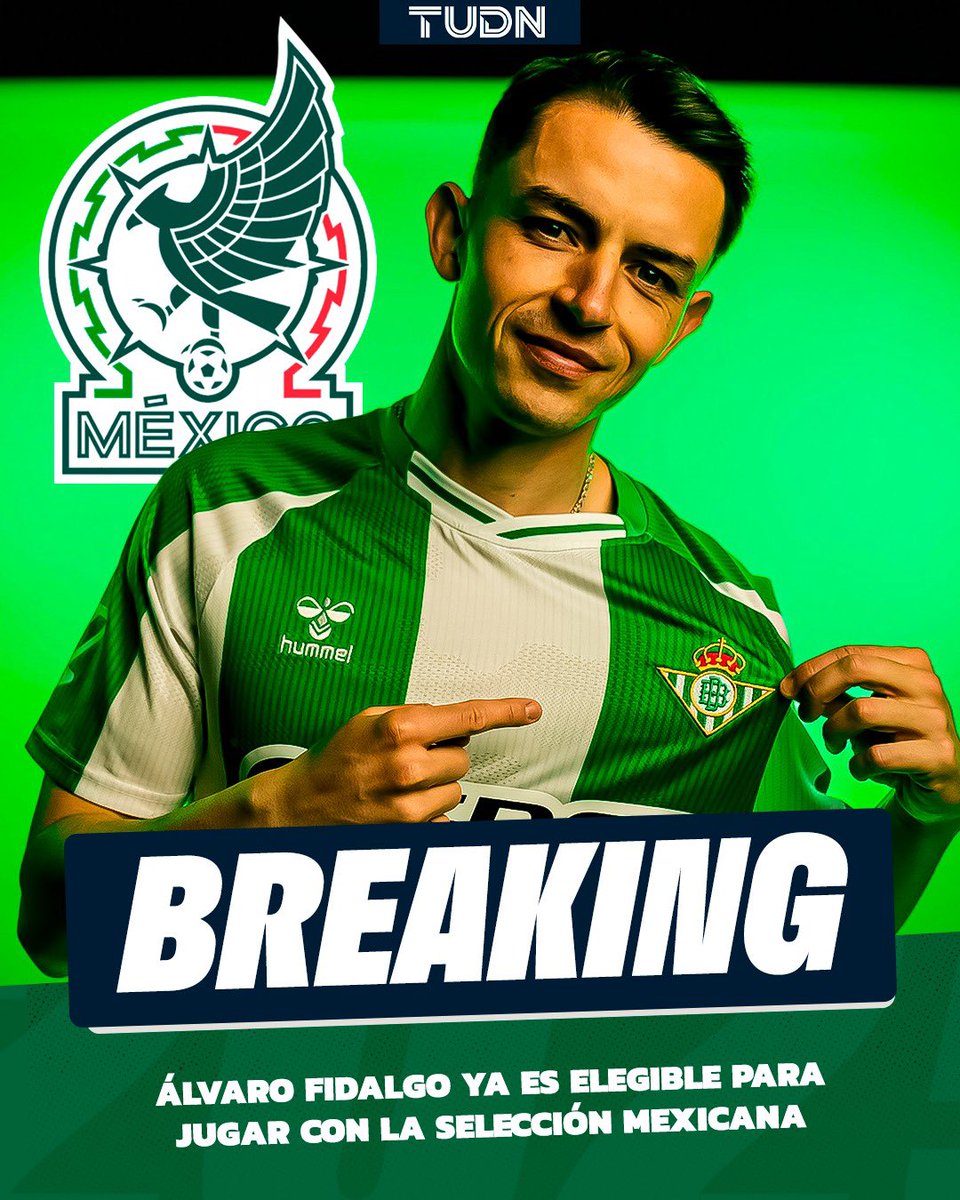 TUDNMEX's tweet photo. 🚨¡COMPLETAMENTE OFICIAL! 🚨

✅ La FIFA ha autorizado a Álvaro Fidalgo ser elegible para jugar con la Selección Mexicana 🔜🇲🇽 https://t.co/FVVPwsiZNf