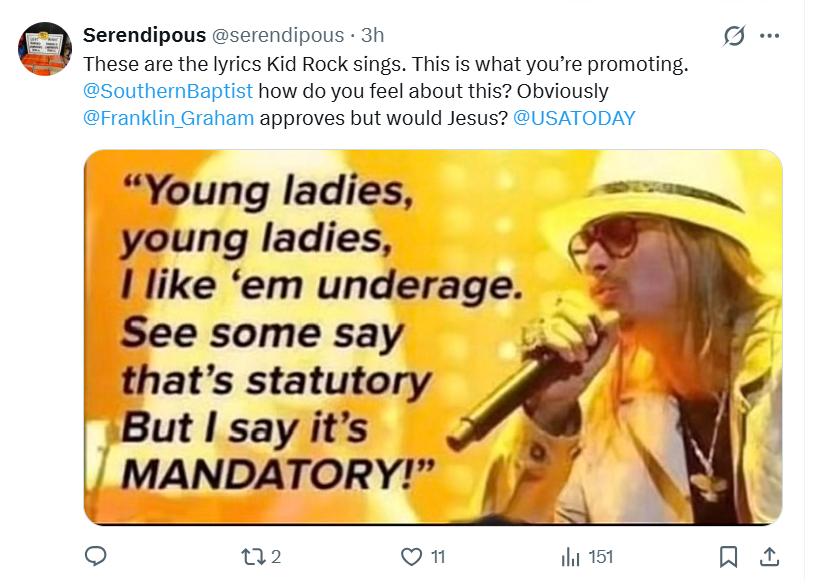 holybullies's tweet image. Franklin Graham gets called out for hypocritical attack on Bad Bunny while ignoring Kid Rock's sexualized lyrics …lliesandheadlessmonsters.blogspot.com/2026/02/frankl…