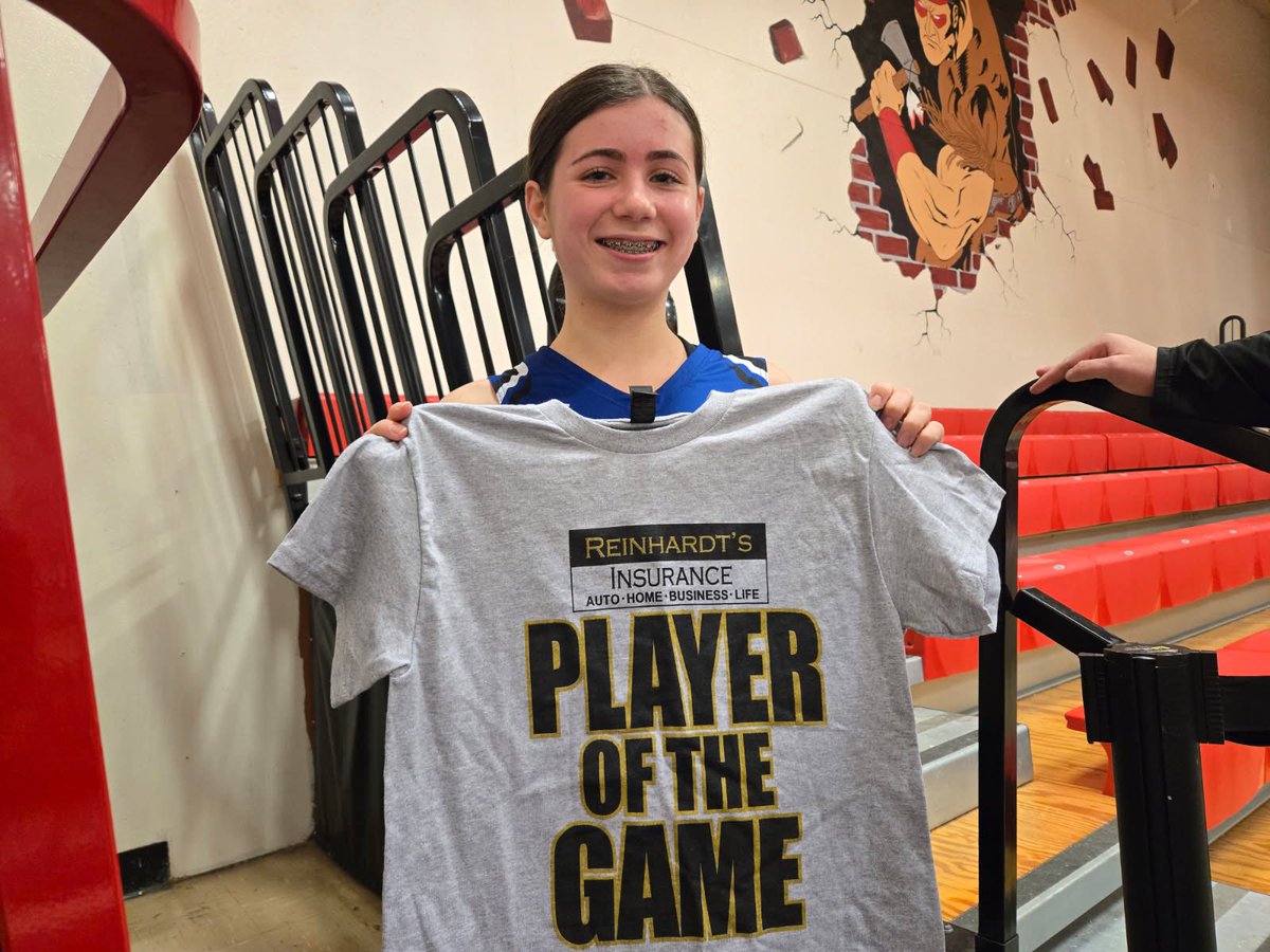 BobGreenburg's tweet photo. Sophomore Kendall Auman game-high 12 points on four three-pointers Thursday night to help Sharpsville to a 51-27 win at West Middlesex to take home the @Reinhardts1904 POG T!! @SHSCoverage @SharpsvilleGBB https://t.co/01UAJ5cMm8