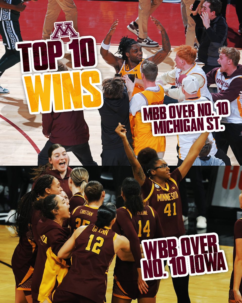 GopherSports's tweet photo. Back-to-Back Upsets 👀 🏀 https://t.co/0DU1R5zDgX