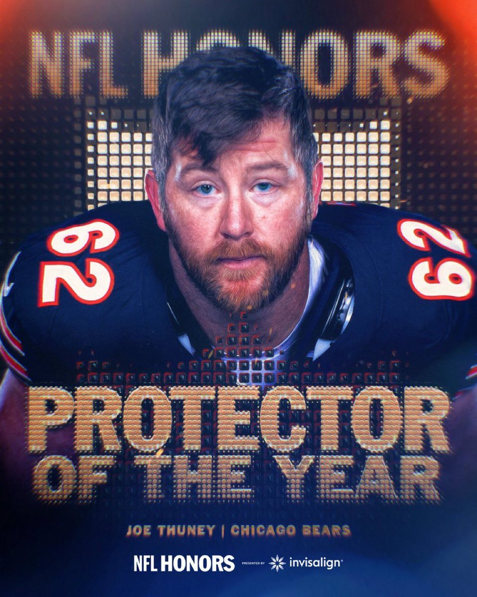 For the first time ever: The 2025 Protector of the Year is Chicago Bears G Joe Thuney.