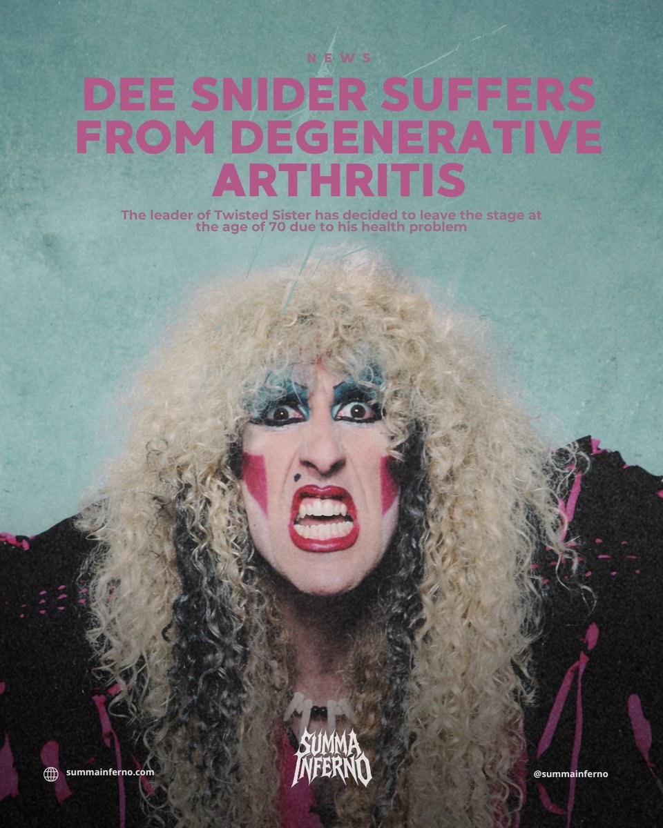 The legendary Dee Snider has decided to end his career on stage at the age of 70, because he suffers from degenerative arthritis and prevents him from carrying out concerts effectively.

#TwistedSister #DeeSnider