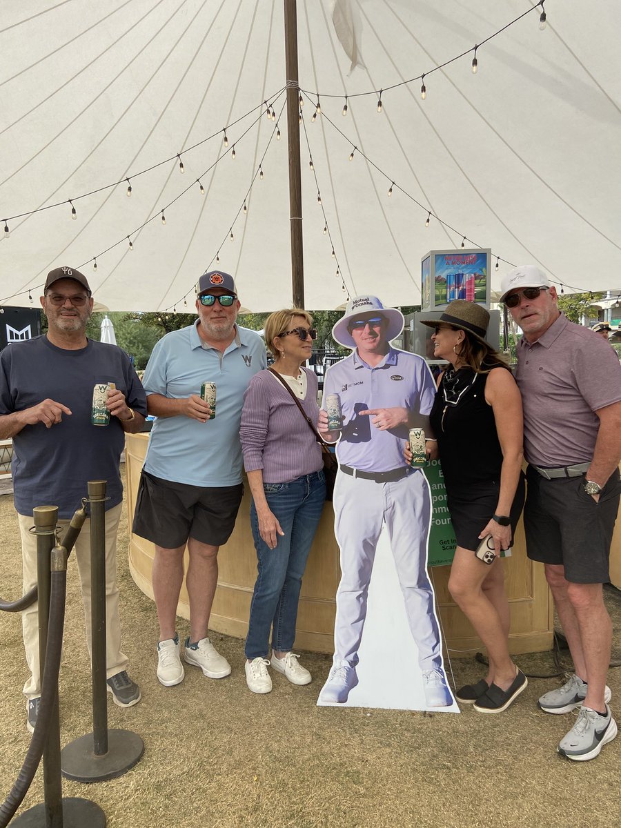 mikewright69's tweet photo. #WasteManagementOpen w brother in laws, sister in laws wife #5th fairway enjoying a #JoelJam Beer watching @Joel_Dahmen https://t.co/oKIW70PbFh