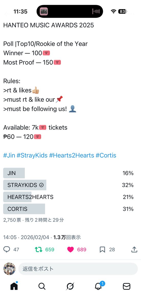 k2005664's tweet photo. @smfreevotes Done for #StrayKids thank you! https://t.co/0ryjHuiLO1