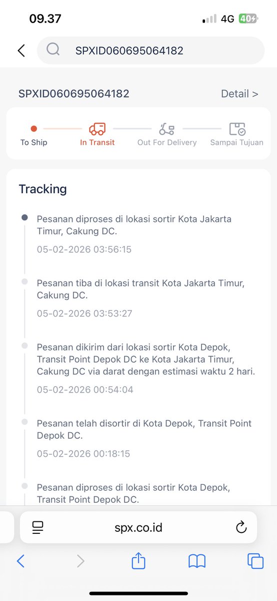 ashilaa___'s tweet photo. @ShopeeID hallo kak mohon bantuannya, paket saya tidak bergerak dalam 24 jam terakhir posisi di DC Cakung kurirnya Shopee Express, mohon infonya min🙏🏻 https://t.co/ZkpeIcWuwq