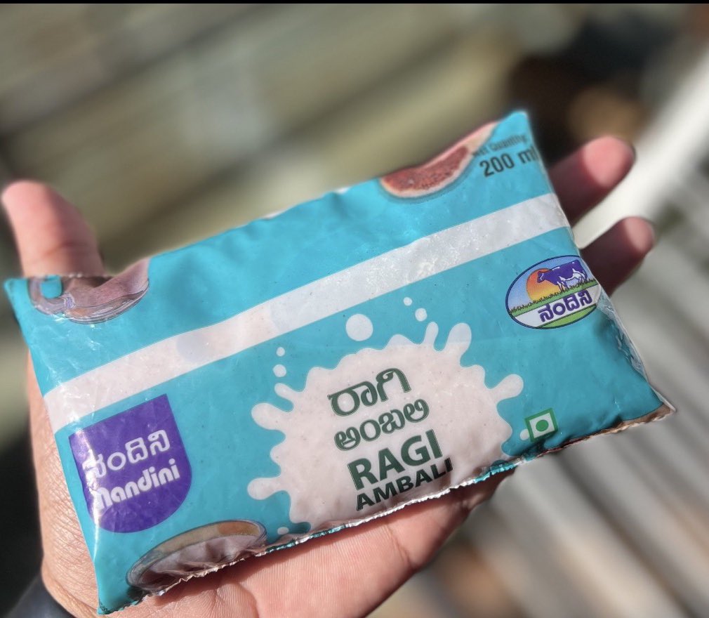 A great product by Karnataka milk federation. Ragi ambli is definitely the OG energy drink for summers. 

For the initiated this is ragi mixed with chaas, gut friendly and filling. Kudos Nandini.
