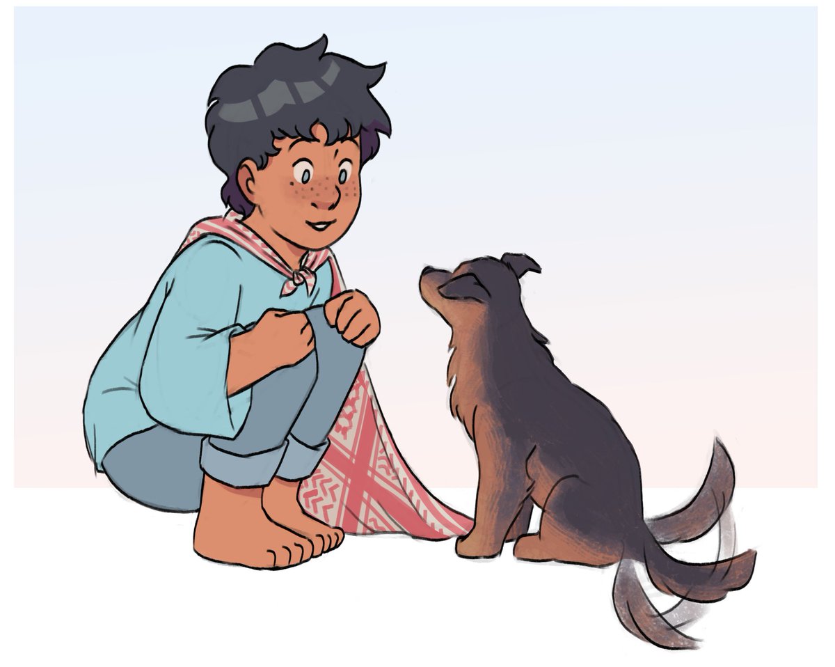 「Khalil and his shepherd dog Semsem Conce」|Jes & Cinのイラスト